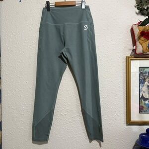 Peloton women's M Olive Green‎ High Waist Athletic Leggings Pockets Activewear